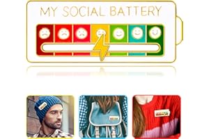 Abitoncc Funny Social Mood Brooch Pin for 7 Days a Week, Social Battery Pin, Enamel Mood Pin Social Battery Lapel Pin for Women, Functional Brooch for Cloth Pants, Schoolbag