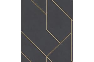 Rasch Tapeten Vliestapete (Industrial) Schwarz goldene 10,05 m x 0,53 m Brick Lane 427431