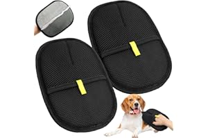 WJMY Lot de 2 gants magnétiques réutilisables pour enlever les poils d'animaux de compagnie, principe électrostatique, brosse à peluches, brosse à poils d'animaux pour animaux de compagnie, canapés et