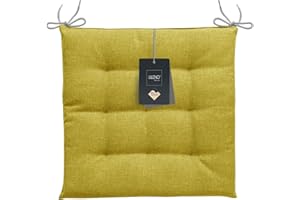 LILENO HOME 1er Set Stuhlkissen Grün (40x40x4,5 cm) - Sitzkissen für Gartenstuhl, Küche oder Esszimmerstuhl - UV-beständige Indoor u. Outdoor Stuhlauflage als Stuhl Kissen (Laura OLF)