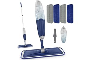 TINA&TONY Spray Mops for Floor Cleaning, Hardwood Floor Mop Microfiber Wet Dry Mop for Wooden Laminate Floors, Refillable Mop Floor Cleaning Mops Kitchen Dust Mop Flat mop with 4 Reusable Washable Pads