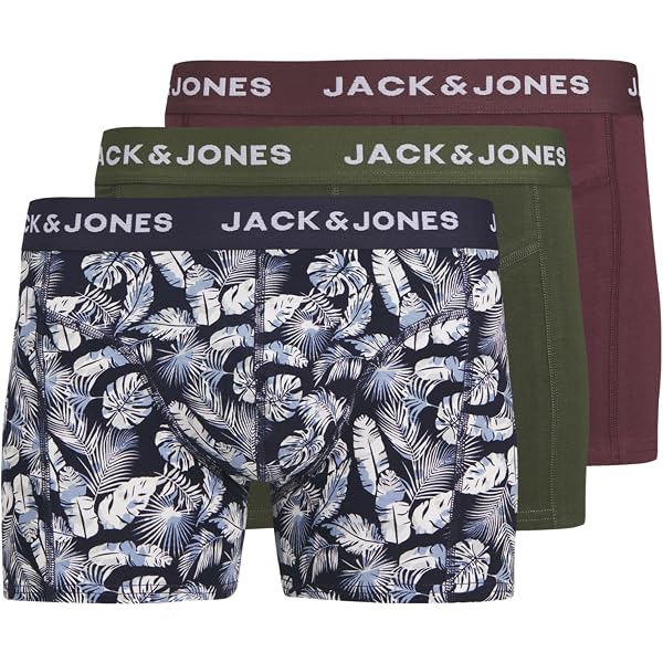 JACK & JONES - Lot De 3 Caleçons Boxer Pour Garçon, Coton, Confortables, Marque Danoise