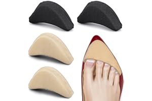 WLLHYF 2 Pairs Soft Sponge Adjustable Shoe Filler， Big Toe Plug Foot Brace Shoe Pads Unisex Shoe Too Big Inserts for High Heel Women Reusable Make Big Shoes Fit