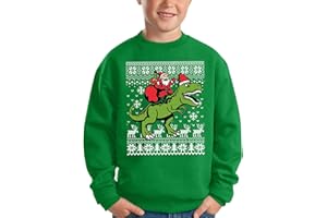 BesserBay Dziecięcy sweter z okrągłym dekoltem Święty Mikołaj nadruk unisex bluza 110-164