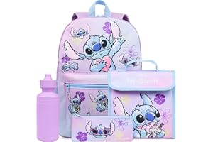 Disney Stitch ryggsäck set 4 st med vattenflaska pennfodral lunchväska skolväska skolmaterial resesng gåvor