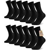 Libella 12 Pairs Men's and Women's Dress Socks Executive Socks Soft Cotton Breathable for Daily Use Work and All Seasons | Ve
