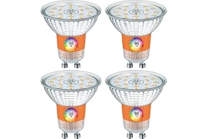 EACLL GU10 LED CRI 98 Neutralvit 4.9W Ersätter 70W Halogenlampa, 4-pack. 560 Lumen 4000K Fullspektrum, Flimmerfri Strålkastar