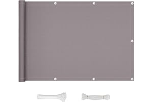 QINGLV Balcón Pantalla Protección De Privacidad 70x900cm Revestimiento para Balcón Protección UV Y Opaca Tela Pantalla Privacidad Balcon para Jardín Balcón Terraza -Gris