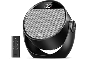 Dreo Chauffage Électrique Ventilateur Chambre, Chauffage Portable 3 Modes avec Thermostat et Télécommande, Inclinaison 60° Réglable, Minuterie 12H, 8 Protections, Silencieux pour Bureau et Pièce, Noir