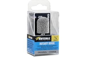 Kutzall Original Fresa a Punta Tonda, Albero da 1⁄4", Grana grossa - Accessorio Falegnameria per Attrezzi Bosch, DeWalt, Milwaukee, Makita. Carburo di Tungsteno Abrasivo, (19mm) X (28.5mm), BN-34