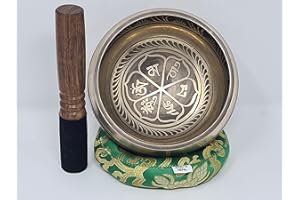 ISMA HANDMADE Tibetan Singing Bowl Set, Handmade Tibetan Chakra healing Singing Bowl for Meditation, Sound, Peace, Mindfulness, Yoga, Tibetan Mantra (4.5 Inch)