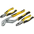 STANLEY 3 Piece Control Grip Plier Set, Groove Joint/Combination/Diagonal