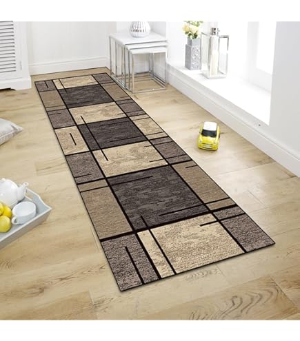 Vloerkleed voor hal, keuken, antislip, modern, lang tapijt van polyester, wasbaar, voor hal, woonkamer, breedte 40 cm / 50 cm / 60 cm / 70 cm / 80 cm / 90 cm