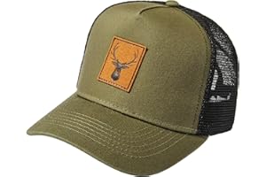 Baddery Kinder Trucker Cap : Hirsch (Patch) - Basecap Jagd Jungen - Jungjäger Wander Mütze