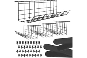 SCANDINAVIAN HUB Scanfield Cache Cable, Set x 4 Range Cable, Organisateur Rangement Cable sous le Bureau, Goulotte Passe Cable, Boite Cache Cable, Maximise Circulation de l'Air, Facile à Installer, Cable Management PC