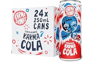 Karma Drinks Karma Cola - 24 x 250ml Cans - Natural Fizzy Soft Drinks, Fairtrade, Organic & Vegan