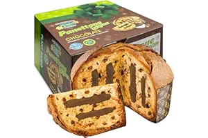 ITALIAN GREEN BAKERY Dolce di Natale Vegano con Crema Nocciola e Gocce di Cioccolato, 750 gr, Panettone Senza Lattosio, Panettone Senza Burro e Senza Uova, Impasto con Lievito Madre, Dolce Artigianale Made in Italy