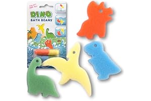 The Bean People Kids Bath Bombs with Surprise Toy Inside, Dinosaurs Bath Sponge, Magic Grow Capsules, Fun and Educational Bath Gifts for Ages 3 and Up, Stocking Filler, Collectible Water Toys