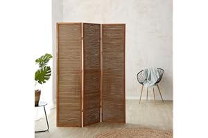 ‎HOMESTYLE4U Homestyle4u Paravent Raumteiler Innen 3 teilig Bambus Sichtschutz Holz Braun