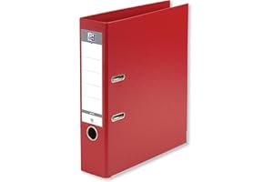 OXFORD Classeur à Levier Smart Pro+ A4XL Dos 80mm 2 Anneaux Couverture Polypro Rembordée Rouge