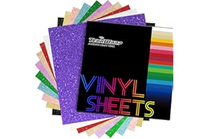 TECKWRAP Brokatowe winylowe arkusze samoprzylepne do krajalnicy rzemieślniczej, 30 x 30 cm, 10 arkuszy/opakowanie