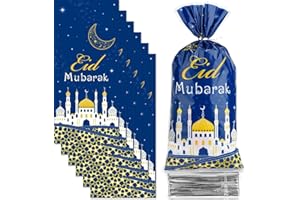 Maqhpu 100 Sachet Bonbon Eid Mubarak, Decoration Aid moubarak, Eid Mubarak Cadeau Sac, Sac Cadeaux Pour Ramadan Decoration