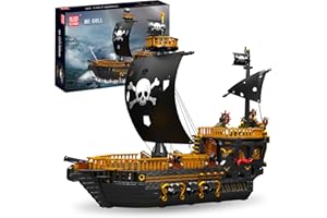 Addshiny Maquette Bateau Pirate Jeux De Construction, Blocs de du Navire Pirates des Caraïbes, Seagull No. Gull pour Enfants Adolescents (1288 pièces)