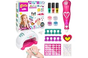 HIRSRIAN Kids Nail Polish Sets for Girls,Gifts for Girls Nail Varnish Sets,Kids Makeup Sets for Girls,Nail Art Kit kids Makeup Sets Girls Toys Age 7 8 9 10 11 12 for Birthday Present Christmas Party