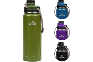 SANTECO Bottiglia Termica 500ml/710ml, Borraccia Acciaio Inox Senza Perdite, Bottiglia d'Acqua Sportiva per Bambini, Scuola, Sport, Campeggio, Yoga, Palestra, Ciclismo, Senza BPA