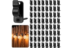 Xujinsongg 80Pack Outdoor String Light Clips Screw-in Hooks,Garden Hooks for Light,Weatherproof Cable Hangers and Clips for Hanging Fairy Lights for Christmas, Festival,Patio, and Fence Decorations