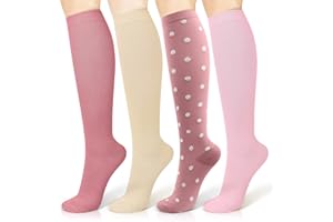 Tobfit 4 Paia Calze a Compressione per Donne e Uomo, Potenziano Circolazione, Recupero e Sport, 15-20mmHg, Sportive, Corsa, Giri in Bici, Viaggi in Aereo