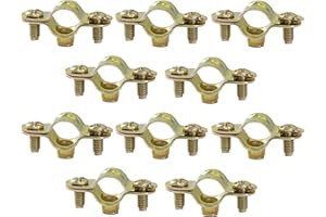AERZETIX - C60423 - Juego de 10 abrazaderas soportes simples de fijación Ø12mm - montaje en pared de tubo cobre sujeción de tornillo fontanería calefacción sanitario - en acero