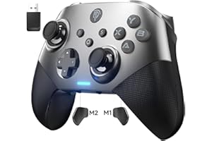 EasySMX X10 Mando PC Inalambrico con Hall Joystick(ADIÓS AL DRIFT) Hall Trigger- Botone Mecánico- Carcasa Facial Magnética Reemplazable- 1000mAh Batería para PC/Switch/Móvil- Plata
