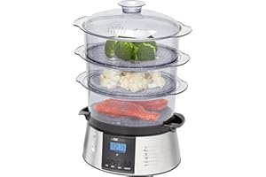 Clatronic Dampfgarer with Display, Timerfunktion DG3547 Edelstahl, black