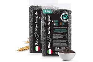 Riz noir complet italien 2 kg – Sans gluten, riche en fibres et antioxydants – Arôme naturel de pain – Cultivé dans le Piémont – Idéal pour les risottos et les plats gastronomiques | 13 di Ilaria