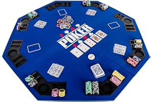 GAMES PLANET Tavolo da Poker Pieghevole Full House per Un Massimo di 8 Giocatori, Ottagonale, Dimensioni 120 x 120 cm, Colori a Scelta