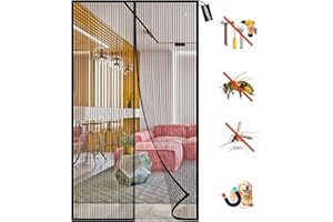 HRSMTY Mosquitera Puerta Magnetica, Corredera Cortina Mosquitera para Puertas Ultrafina Autocebante Totalmente Magnética Automático Antimosquitos, para Sala, Puertas