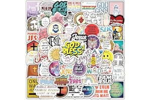 AFFOTO Christian Jesus Aufkleber für Laptop(100 Stück),Geschenk für Kinder Teenager Erwachsene Jungen,Wasserdichte Religiöse Bibel Aufkleber für Skateboard,Vinyl Stickers für Auto Motorräder Fahrrad Bumper