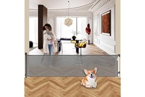 BECROWM Extra Wide Retractable Baby & Dog Gate for Large Openings, Safety Gates for Doorways & Wide Spaces (Grey, 250cm)