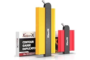 XEEMYX 2 Pack Contour Gauge with Lock - Plastic Profile Tool for Corners | DIY Profile Gauge Contour Tool | 5” & 10” Contour Gauge Duplicator Outline Ruler for Woodworking Templates, Tiles