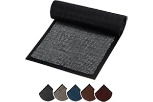 Circle of trust Dirt Trapper Door mats Indoor & Outdoor Grey 60x90cm Doormat - Non Slip Rubber Back Floor Mat - Super Absorbent Heavy Duty Door Mat, Washable Door Mat Barrier Mat