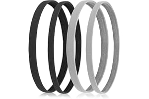 Sibba 4 Stück Sport Stirnband Elastisch Dünn rutschfest Silikongriff Skinny Yoga Training Sport-Stirnbänder Fußball Schweißband Kopfbedeckung für Jungen Männer Mädchen Frauen