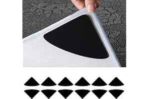 DOZNOZRI 12Pcs Rug Grippers for Laminate Floor 12.5x7.4cm Reusable Double Sided Grippers for Rug, Washable Rug Pads Carpet Corners Stickers for Wooden and Hard Floors (Triangle)