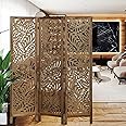 KK Brothers Mart Wooden Room Partition for Living Room | Wooden Screen Separator | Wooden Room Wall Divider | Wooden Hall Partition Furniture for | Bedroom | Office | Restaurant 3 Panel