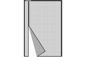Risareyi Mosquitera Puerta Magnetica 85x250cm, Apertura Lateral Cortina Magnética Puerta Exterior Corredera para Puerta Balcon, Mosquitera con Imanes de Malla de Fibra de Vidrio Antimosquitos, Negro