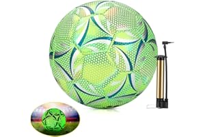 Wikay Balón De Fútbol Reflectante Luminoso Balones de Futbol Competición Training Balón Maravilloso Lustroso Balones de Fútbol de Entrenamiento Tamaño 5 Unisex Adulto