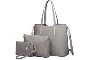 Miss Lulu Women's 3-Piece Tote Bags Set Handbag Faux Leather Shoulder Bag & Purse