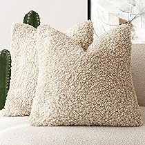 Foindtower, set di 2 federe per cuscino, in lana riccia, decorative, bouclé testurizzato, in finta pelliccia, per divano, camera da letto, auto, 30,5 cm x 50,8 cm, verde salvia