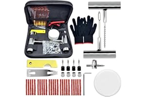 Creacloud kit profesional de reparación de pinchazos 45 pcs para coche, moto y todoterreno, neumático antipinchazos, mechas y clavos, para emergencias en carretera y montaña