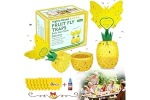 HAPPY WATCH Fruit Fly Trap Indoors, 2023 Fruit Fly Catcher Gnat Traps with Attractant Double-Sided Yellow Sticky Pads, Effective Safe Non-Toxic Reusable Gnat Killer Fly Trap for Kitchen/Home/Plants (2 Pack)